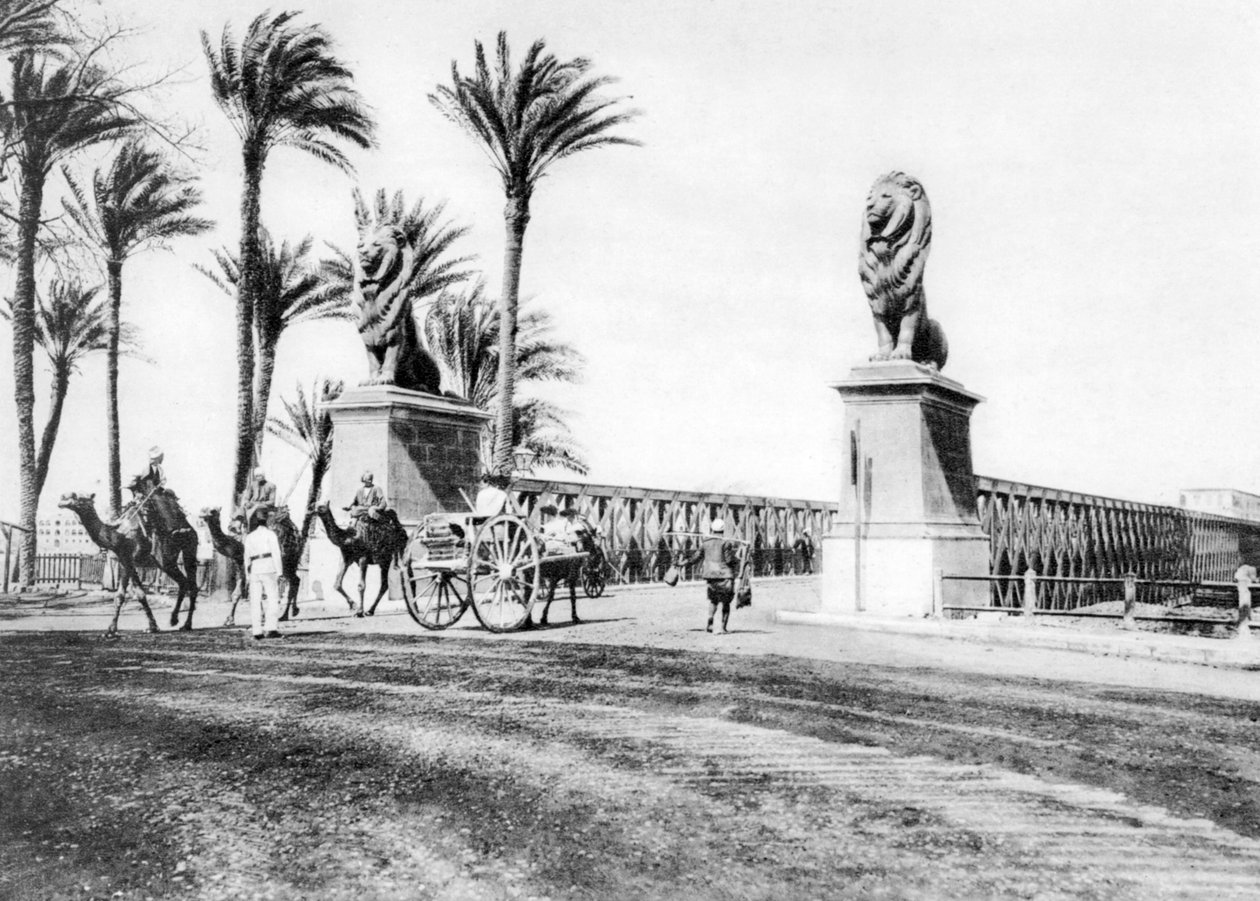 कासर-एल-नील ब्रिज, काहिरा, मिस्र, c1920s द्वारा अज्ञात