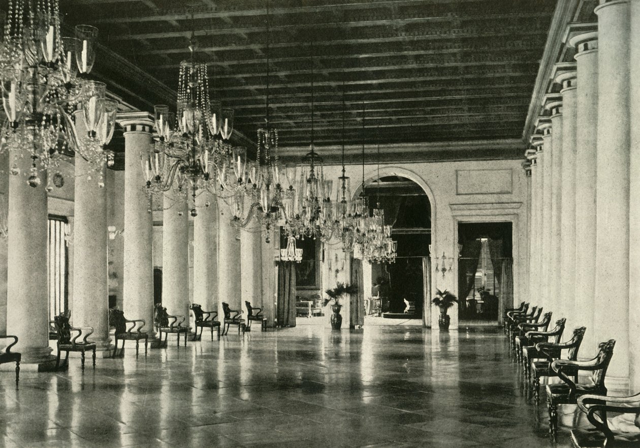द मार्बल हॉल, गवर्नमेंट हाउस, 1925। द्वारा अज्ञात