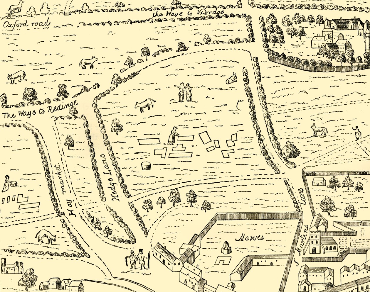 लीसेस्टर स्क्वायर की साइट, 1881। द्वारा अज्ञात