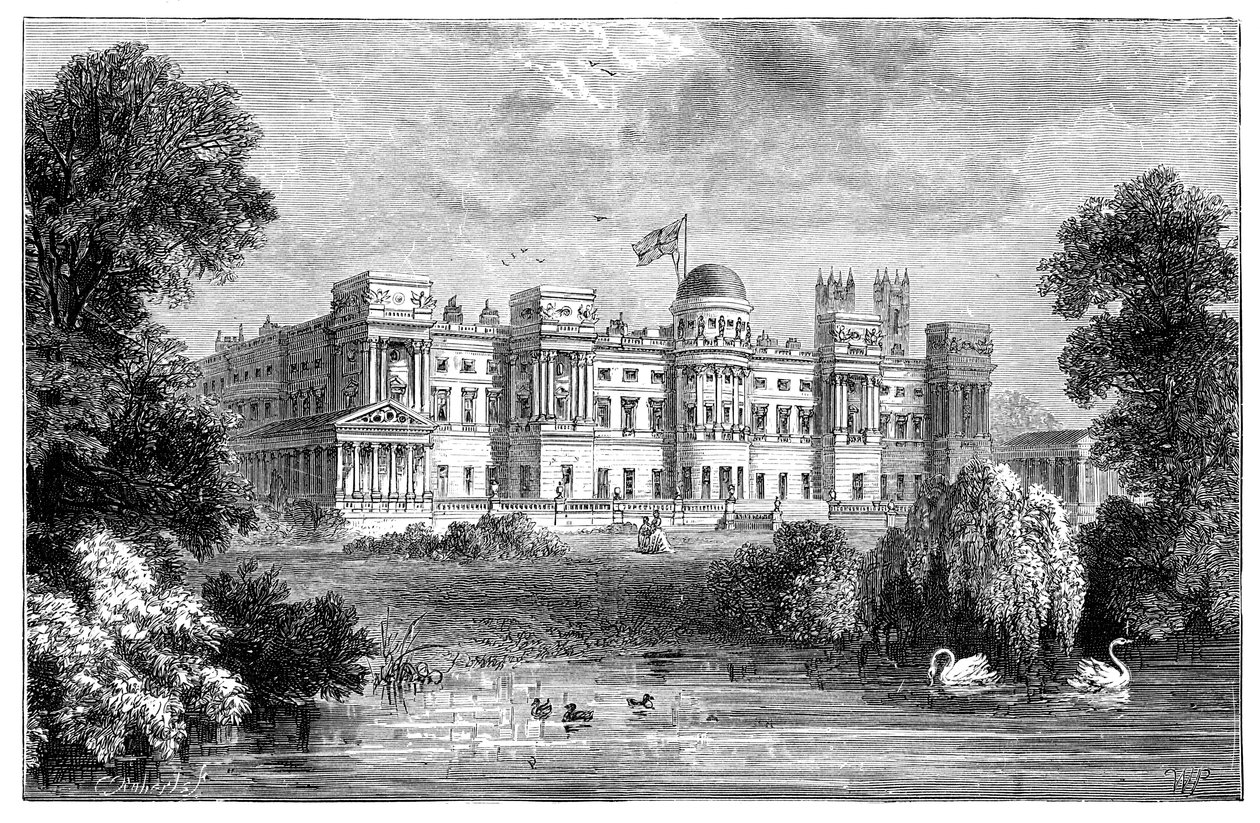 बकिंघम पैलेस, लंदन के सामने का बगीचा, 1900 द्वारा अज्ञात