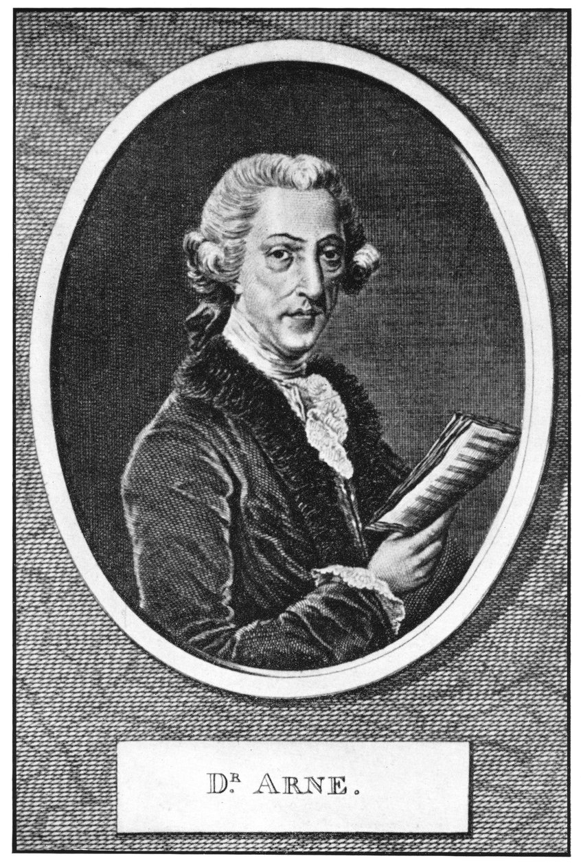 थॉमस ऑगस्टाइन अर्ने 1710-1778, अंग्रेजी संगीतकार द्वारा अज्ञात