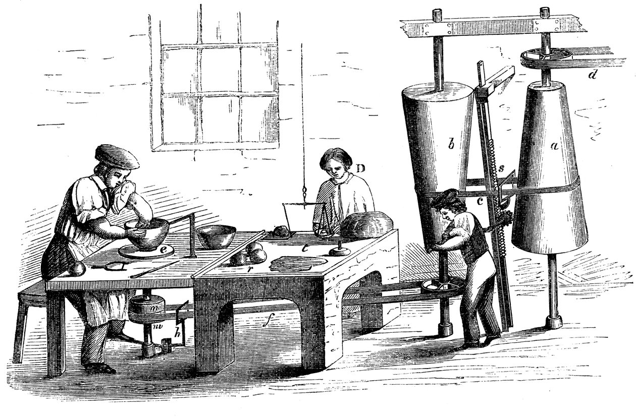मिट्टी के बर्तन को फेंकना, c1860 द्वारा अज्ञात