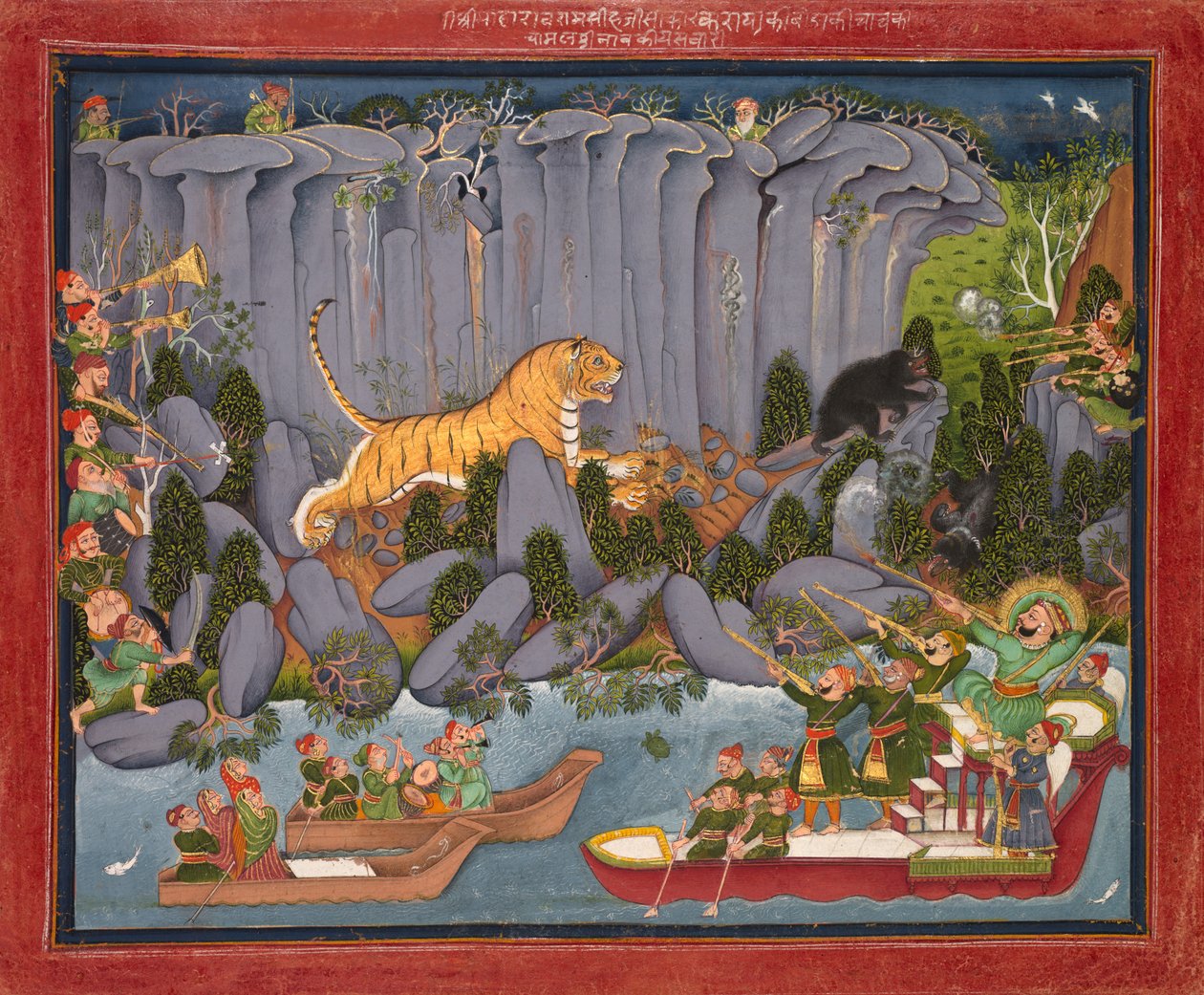 राम सिंह II का टाइगर हंट, सी। 1830-1840। द्वारा अज्ञात