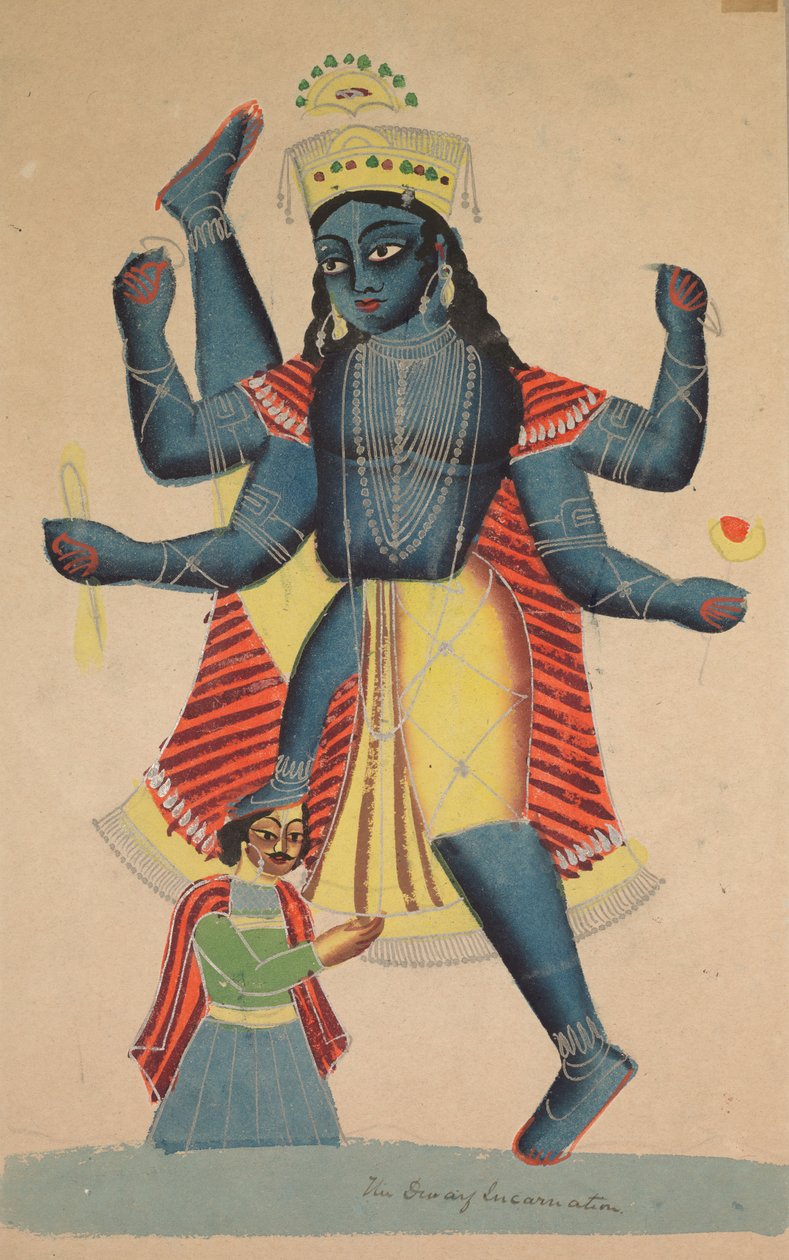 त्रिविक्रमपद विष्णु के तीन चरण, 1800। द्वारा अज्ञात