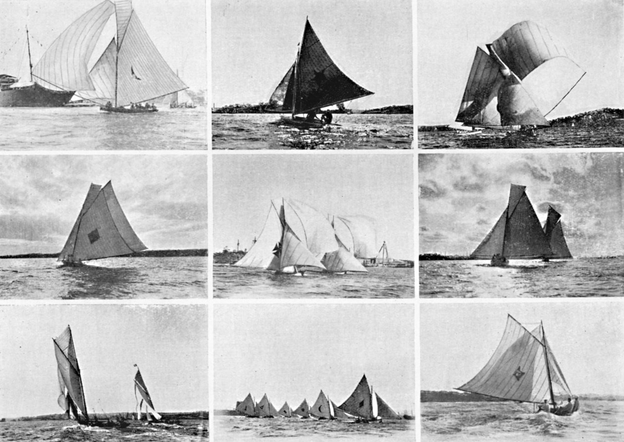 ठेठ सिडनी हार्बर याटिंग सीन्स, c1900। द्वारा अज्ञात