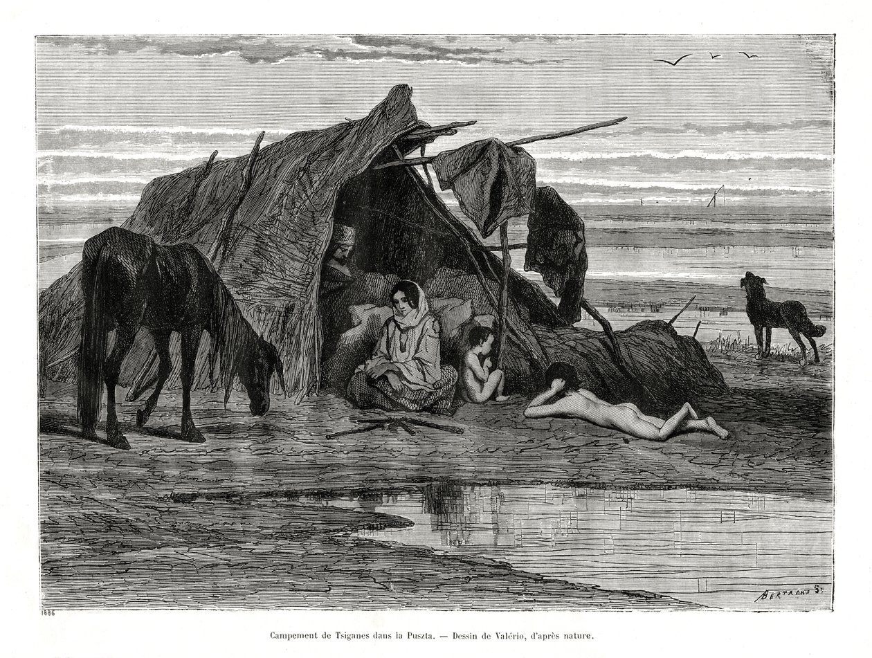 1886 में पुस्ज़्टा में डेरा डाले हुए त्ज़िगनस द्वारा अज्ञात