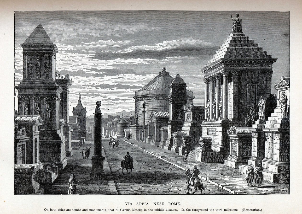रोम पुनर्निर्माण के माध्यम से वाया अपिया, 1882 द्वारा अज्ञात