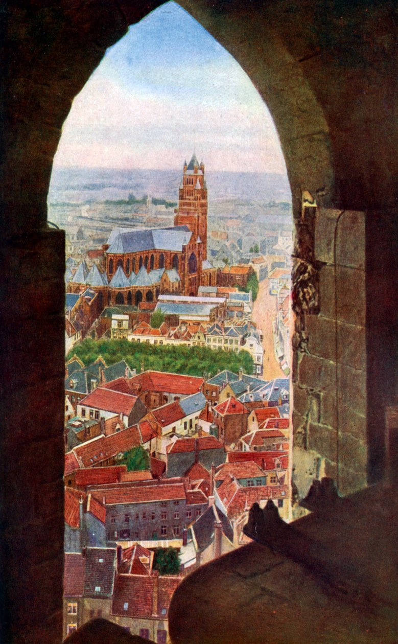 ब्रुग्स, बेल्जियम के घंटाघर से देखें, c1924 द्वारा अज्ञात