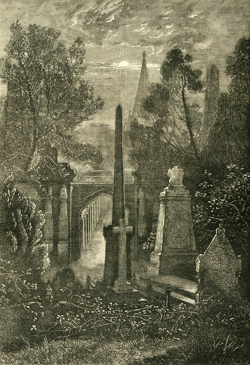 हाईगेट कब्रिस्तान में देखें, c1876। द्वारा अज्ञात