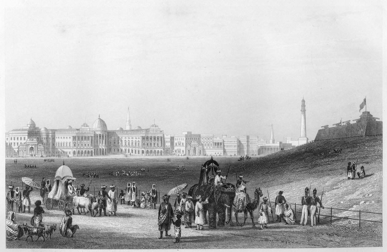 एस्प्लेनेड से कलकत्ता का दृश्य, c1860 द्वारा अज्ञात