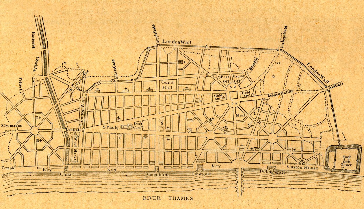 1897 में पुनर्निर्माण योजना लंदन के लिए योजना। द्वारा अज्ञात