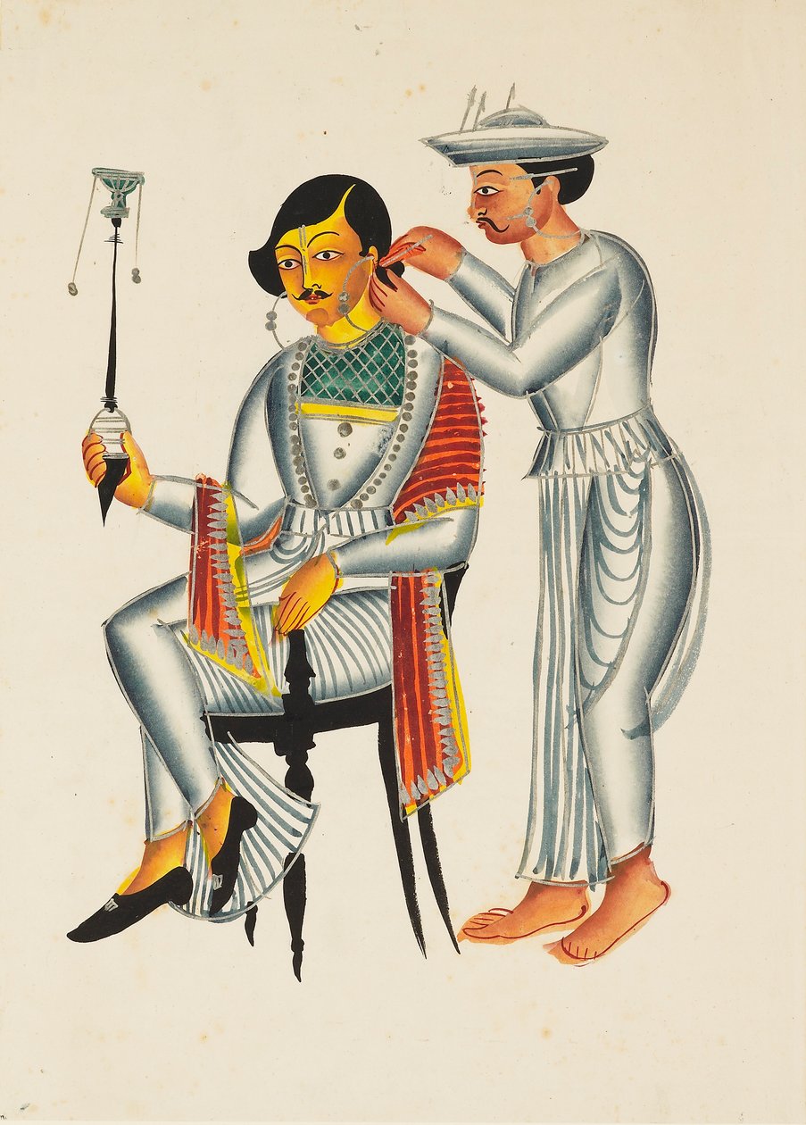 युवा बंगाली ने अपने कान छिदवाए, c1845 द्वारा अज्ञात