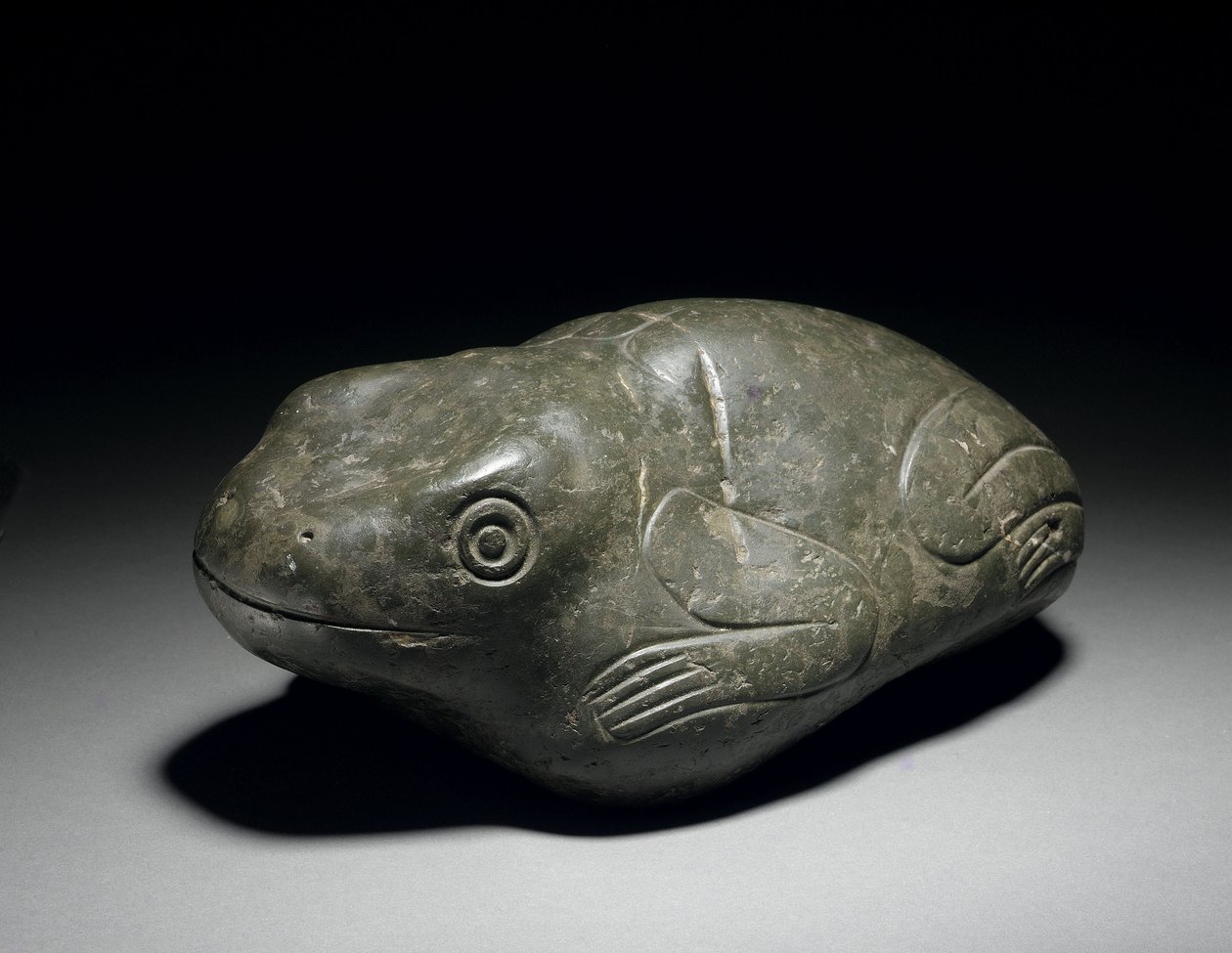 एक दुर्लभ एज़्टेक पत्थर मेंढक, c.1200-1521 द्वारा अज्ञात