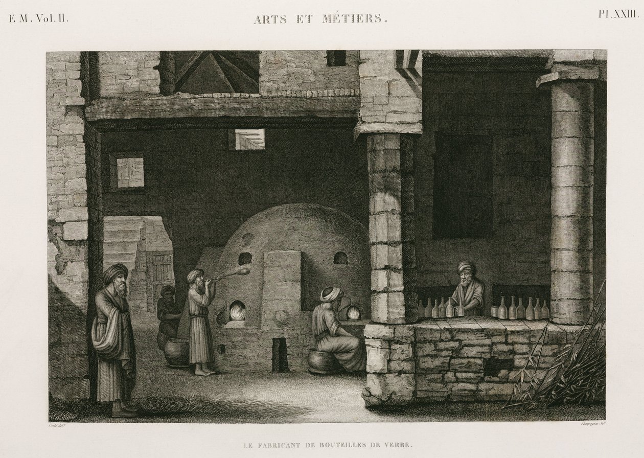 ग्लास निर्माण ग्लासवर्क्स, मिस्र, c 1798 द्वारा अज्ञात