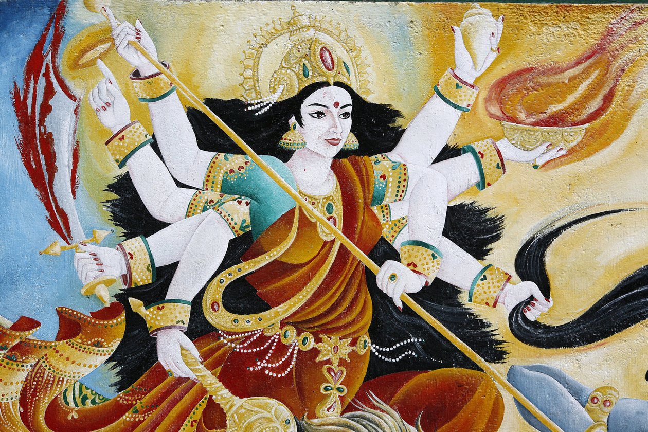 देवी दुर्गा बुराई को हराने, काठमांडू, नेपाल द्वारा अज्ञात