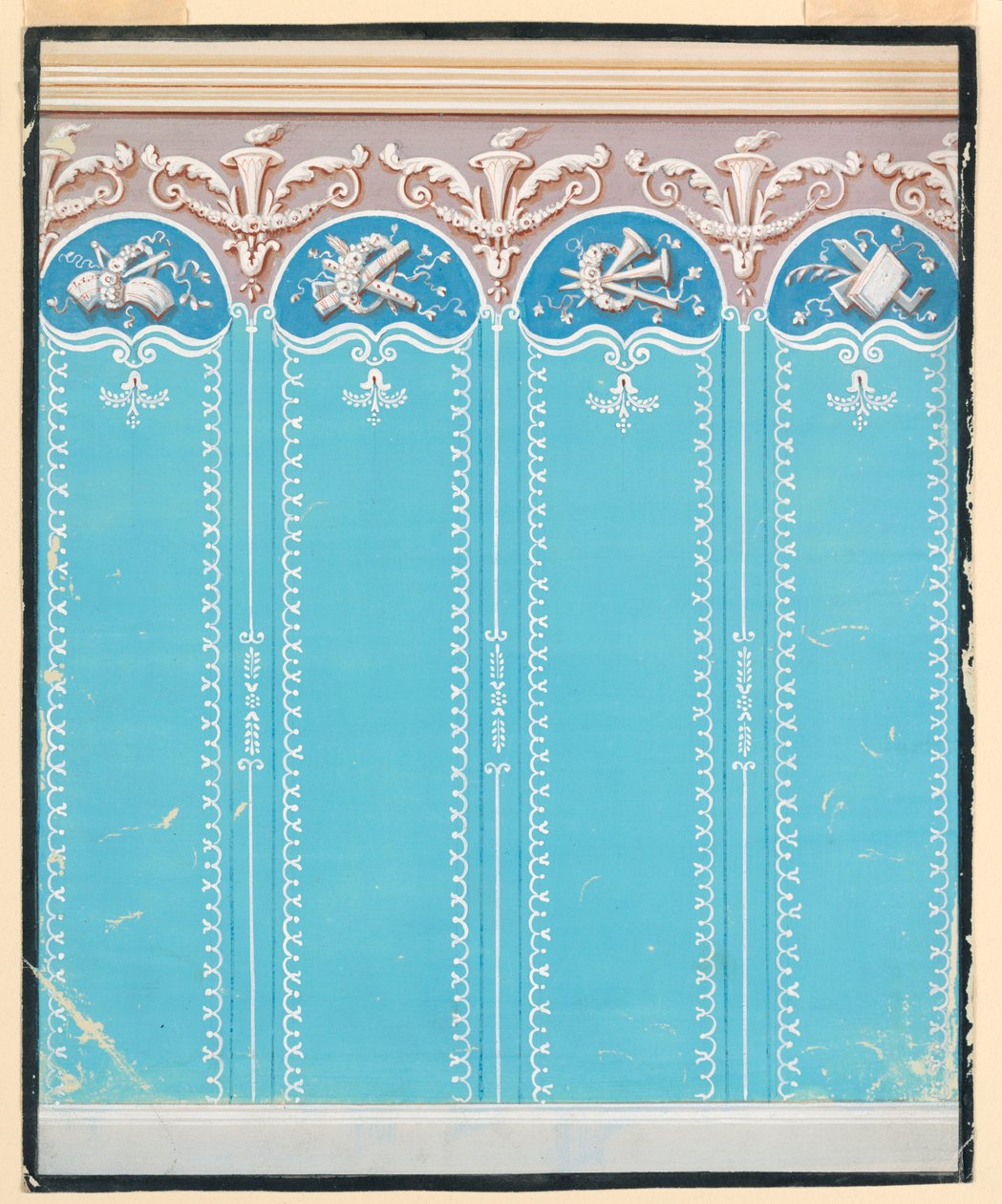 ड्राइंग, वॉलपेपर डिज़ाइन, 1825–35 द्वारा अज्ञात