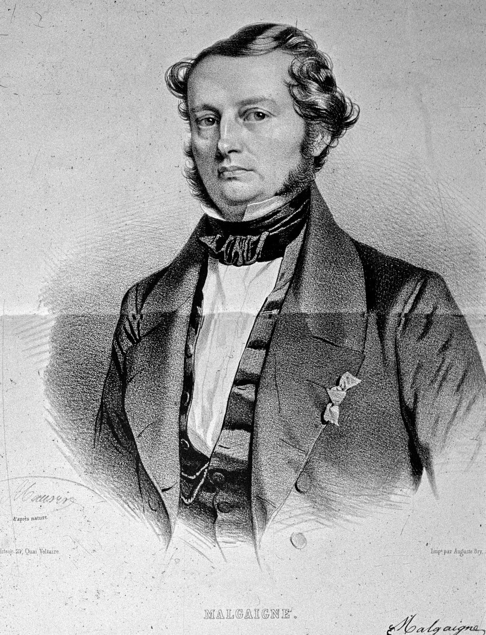 जोसेफ फ्रांकोइस मालगाइन का पोर्ट्रेट (1806-1865) द्वारा अज्ञात कलाकार