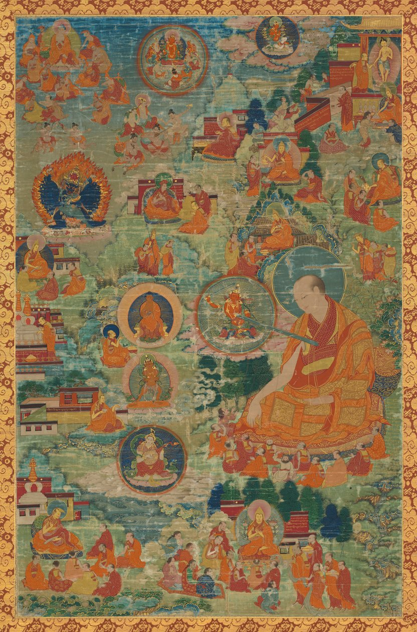 त्सोंग-खा-पा और उनके जीवन के दृश्य द्वारा अज्ञात कलाकार