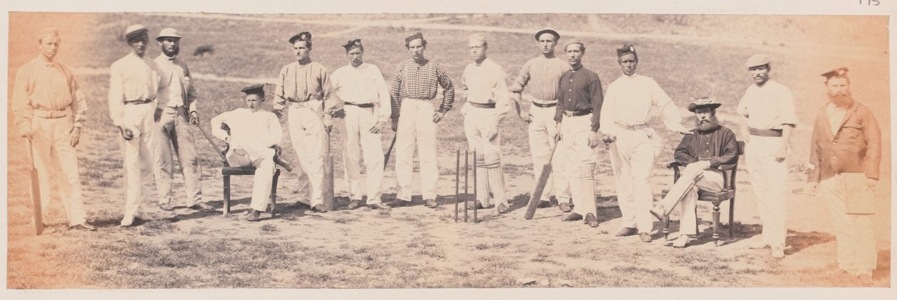 एक आर्मी क्रिकेट टीम, 1870 लगभग द्वारा अज्ञात फोटोग्राफर