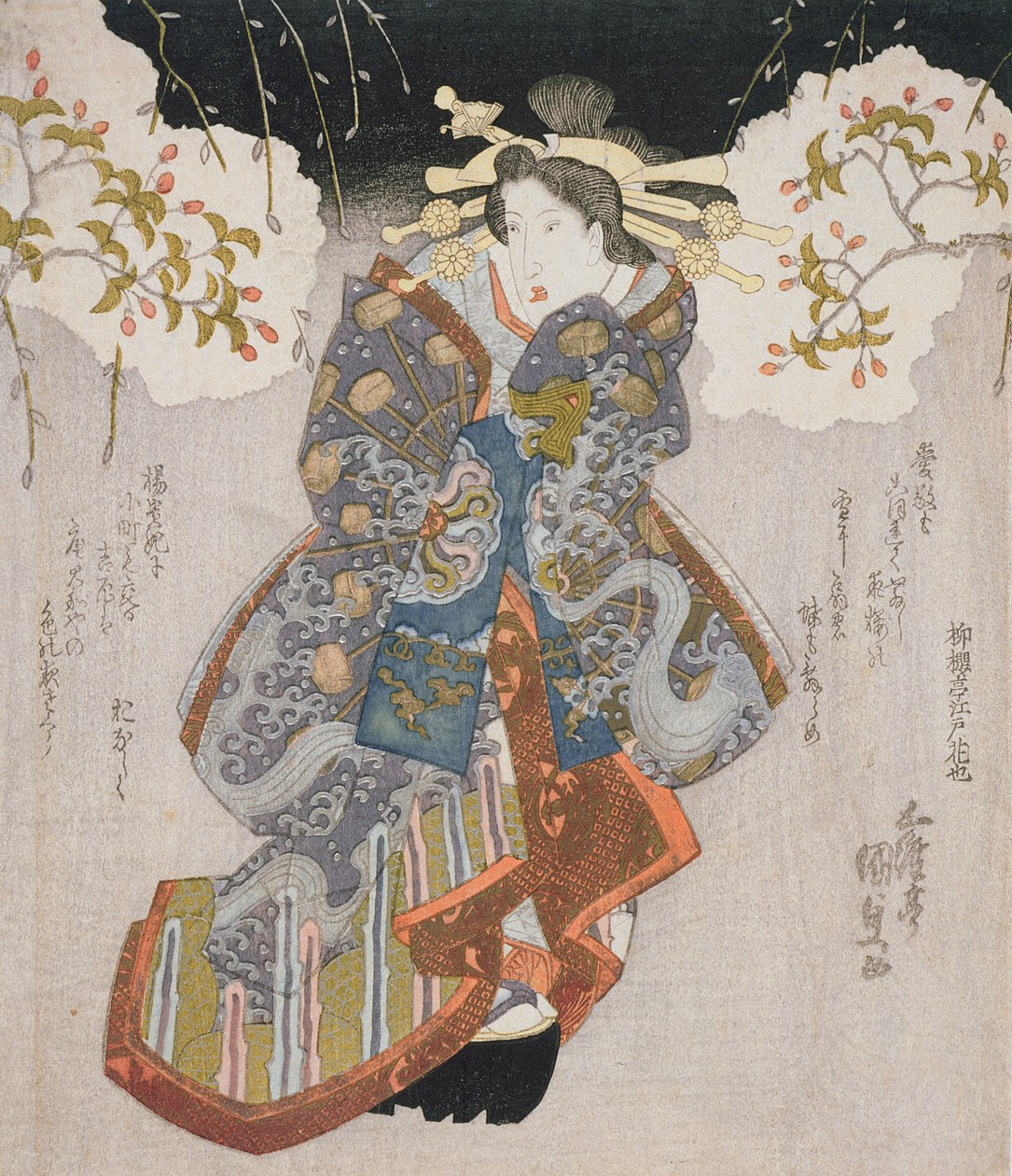 Iwai Kumesaburo II एक सौजन्य से, c.1830 (रंगीन वुडब्लॉक प्रिंट) द्वारा उतागावा कुनीसदा