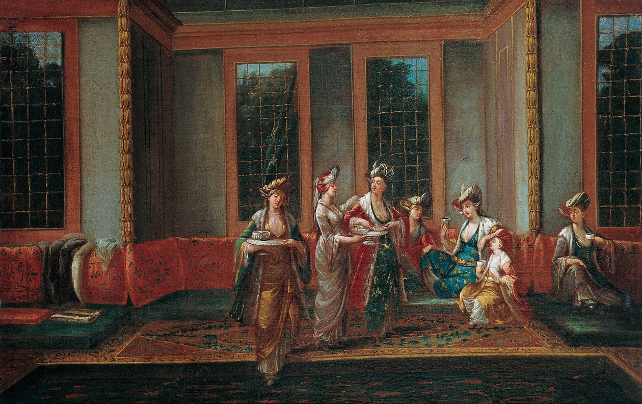 महिला कॉफी पीते हुए, 1720 द्वारा Vanmour