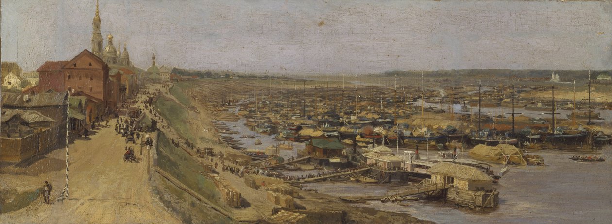 रायबिंस्क का दृश्य, 1886। द्वारा वासिली मैक्सिमोविच मैक्सिमोव