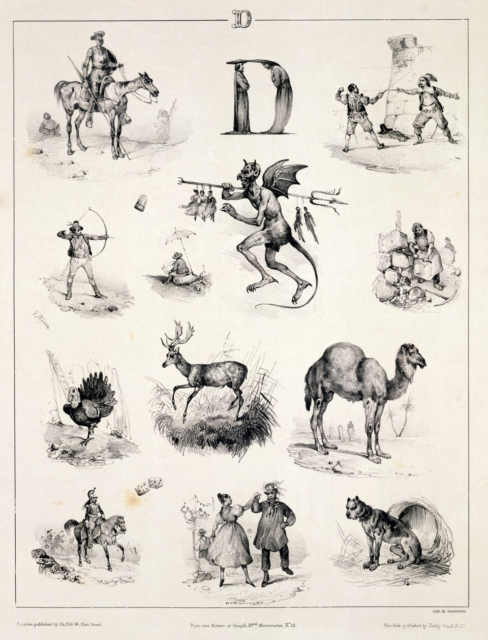 वर्णमाला प्राइमर, 1832 से लेटर डी द्वारा विक्टर एडम