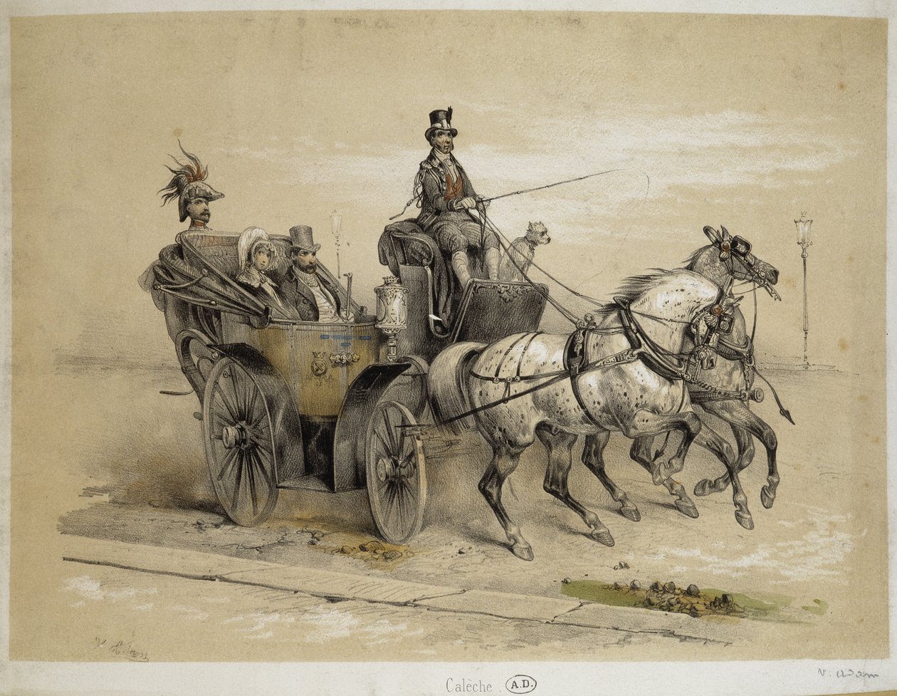 कैलेचे - एडम द्वारा लिथोग्राफी, v.1840 द्वारा विक्टर एडम
