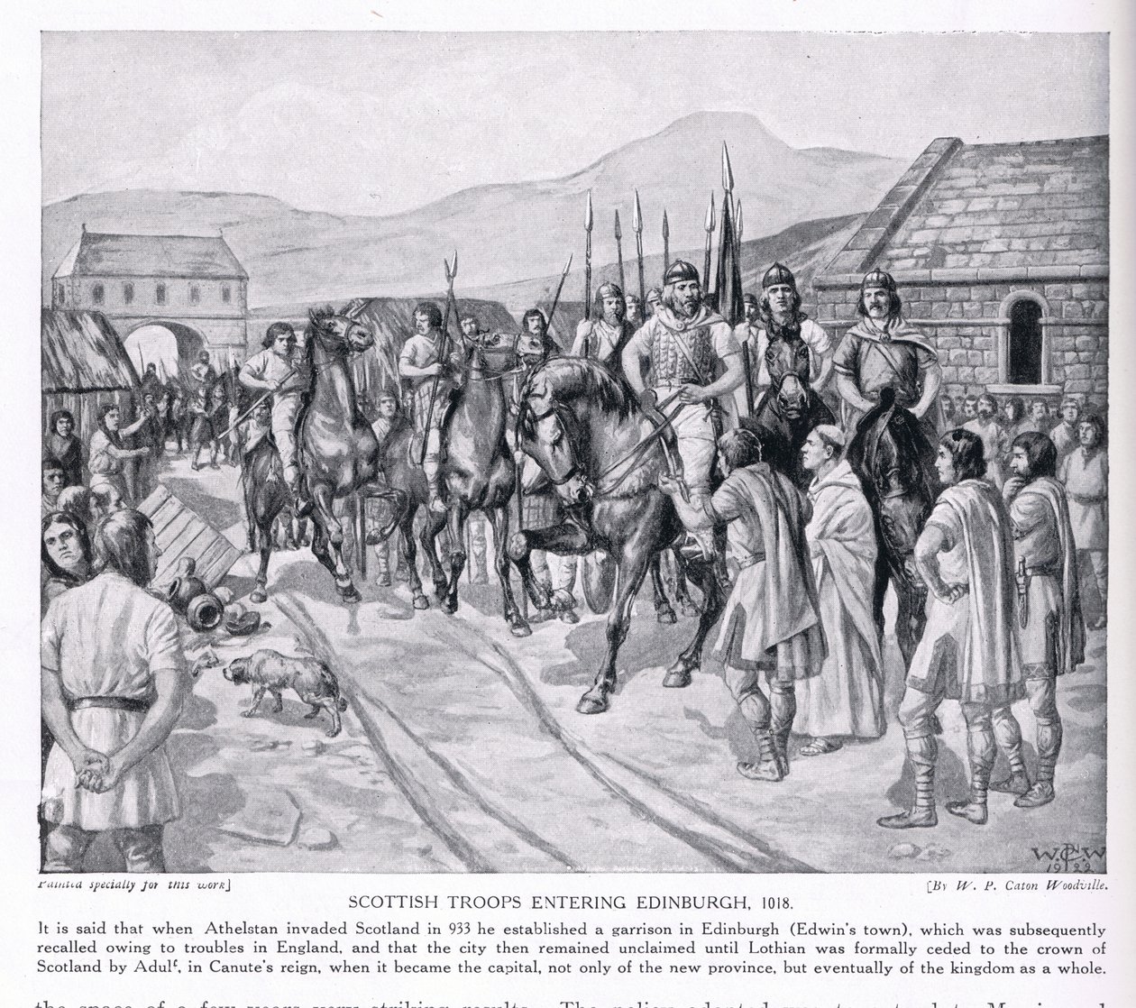 स्कॉटिश सैनिक एडिनबर्ग AD1018, 1920 में प्रवेश कर रहे हैं द्वारा WP केटन वुडविले