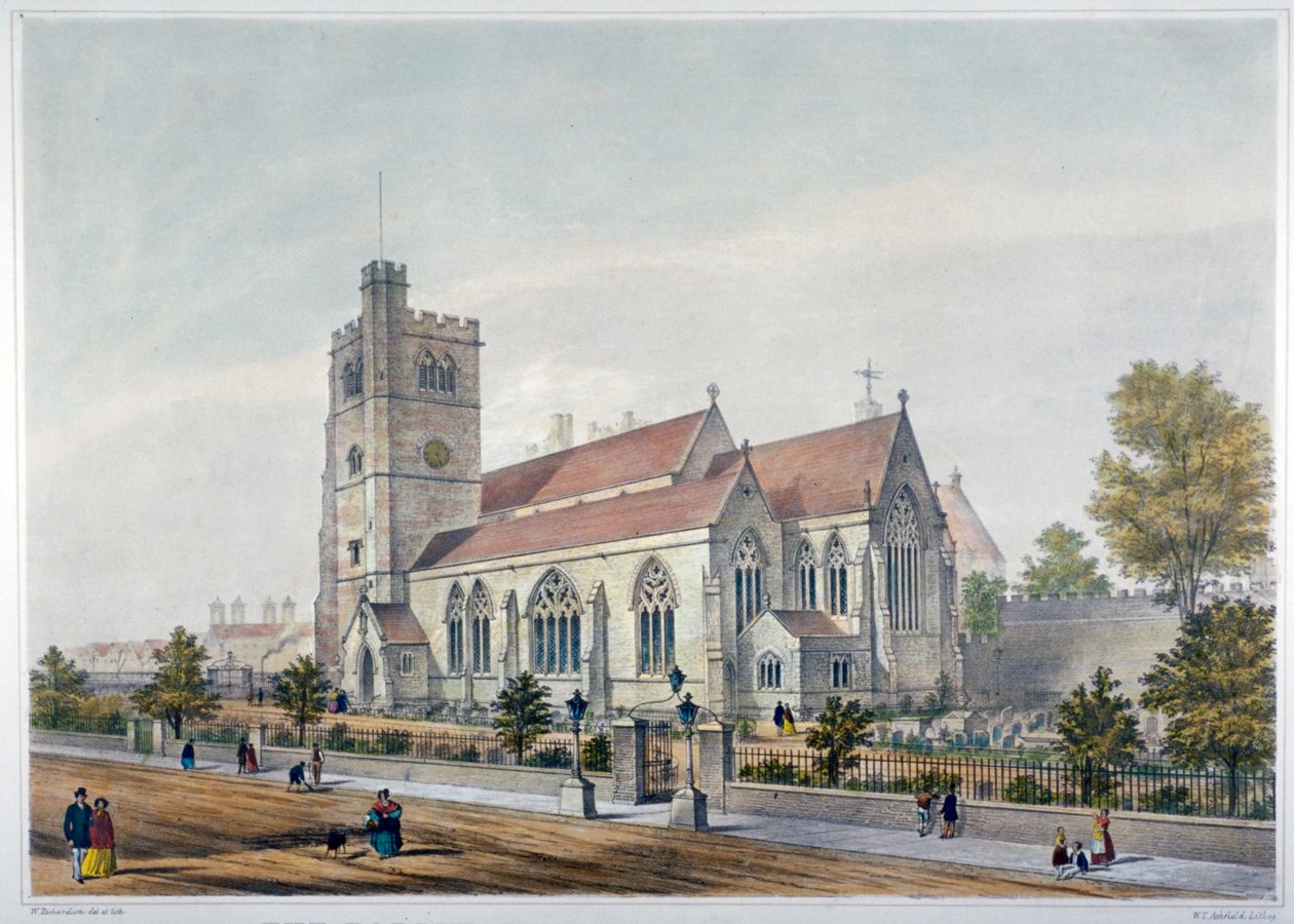 चर्च ऑफ सेंट मैरी-एट-लैम्बेथ, लंदन, 1851 द्वारा डब्ल्यूटी एशफील्ड