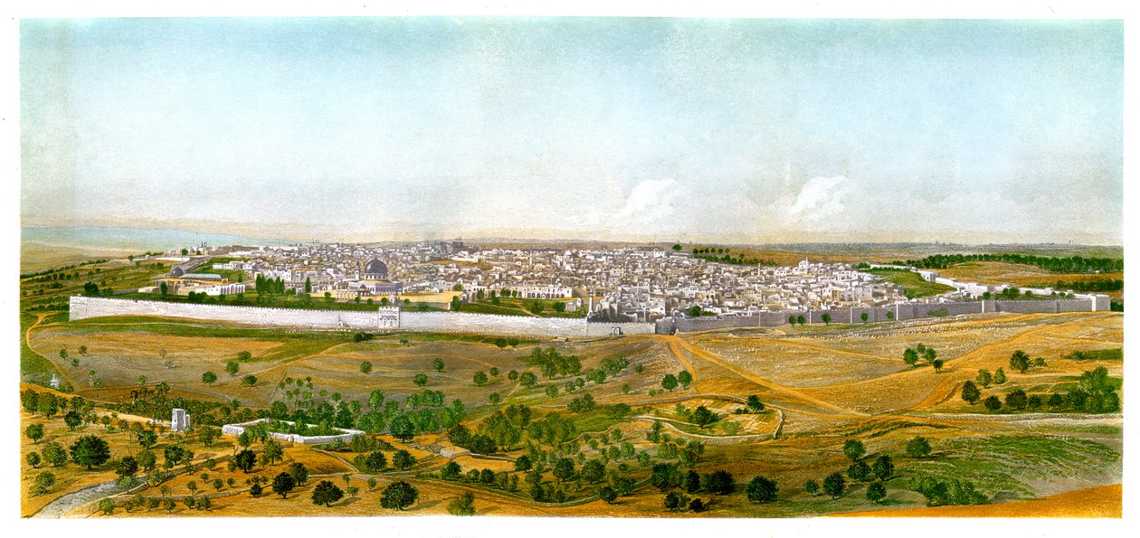 यरूशलेम का पैनोरमा, c1870। द्वारा डब्ल्यू। डिकेंस