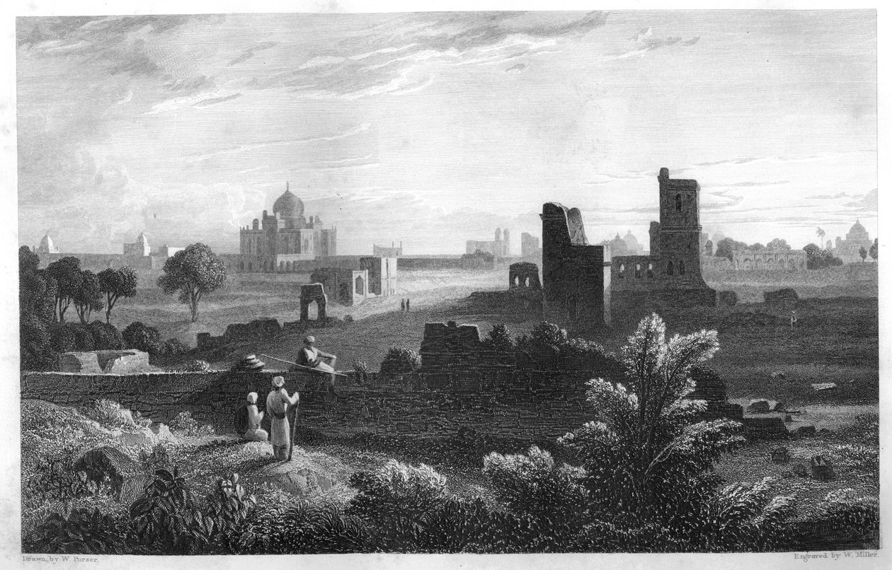 हुमायूँ, दिल्ली, भारत का मकबरा, c1860। द्वारा डब्ल्यू मिलर