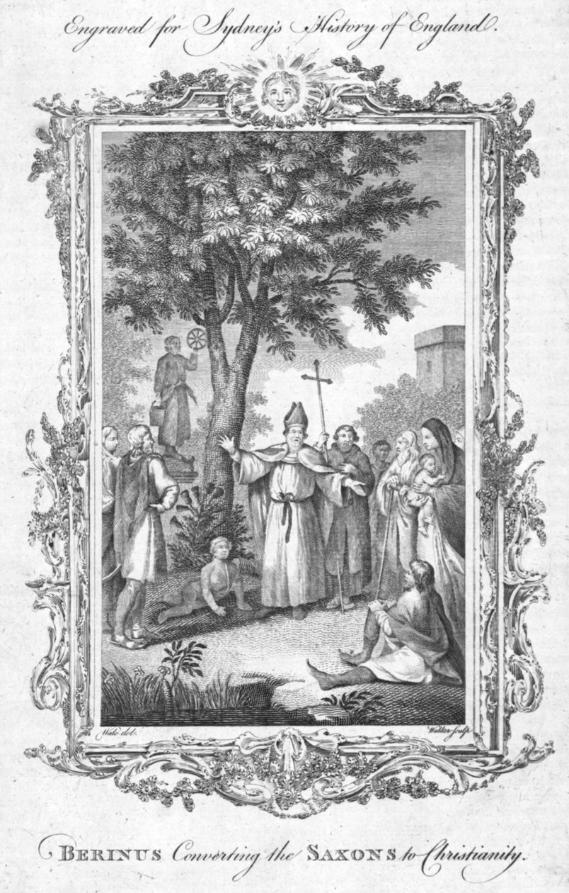 बेरिनस ने सक्सोंस को ईसाई धर्म में परिवर्तित किया। c1774 द्वारा वॉकर