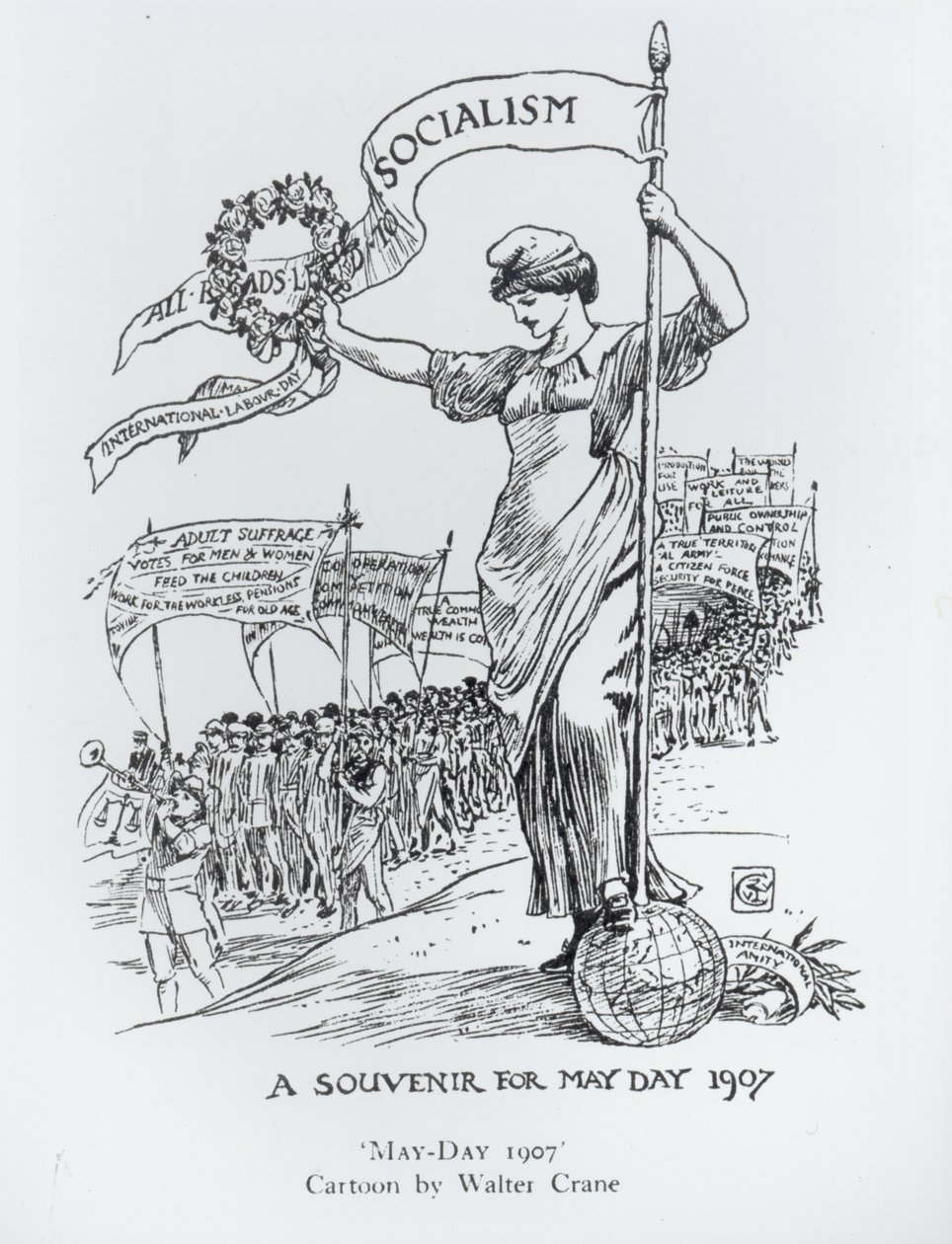 मई दिवस, 1907 (कलम और स्याही) द्वारा वाल्टर क्रेन