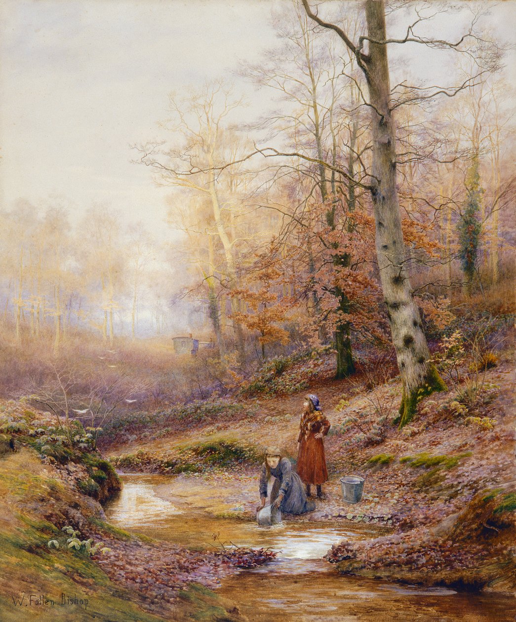 शरद वुडलैंड, c.1900 (wc कागज पर) द्वारा वाल्टर फोलेन बिशप