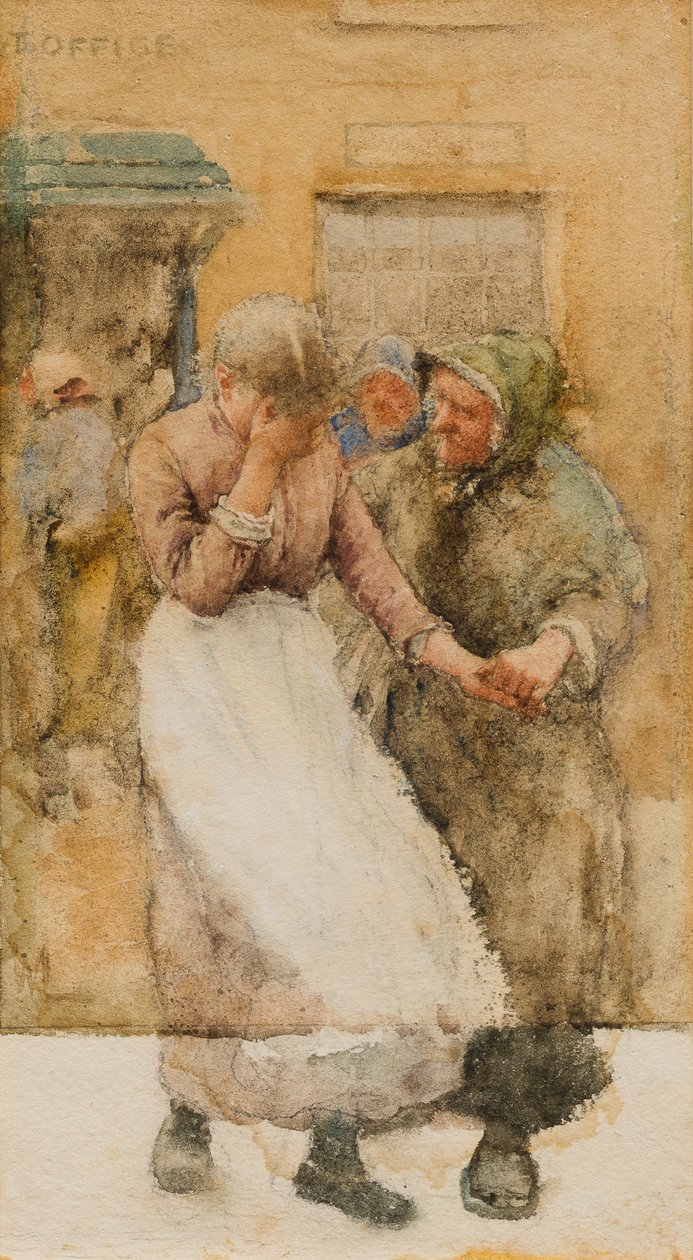 द मिसिंग के लिए अध्ययन, c.1894 (कागज पर wc) द्वारा वाल्टर लैंगली