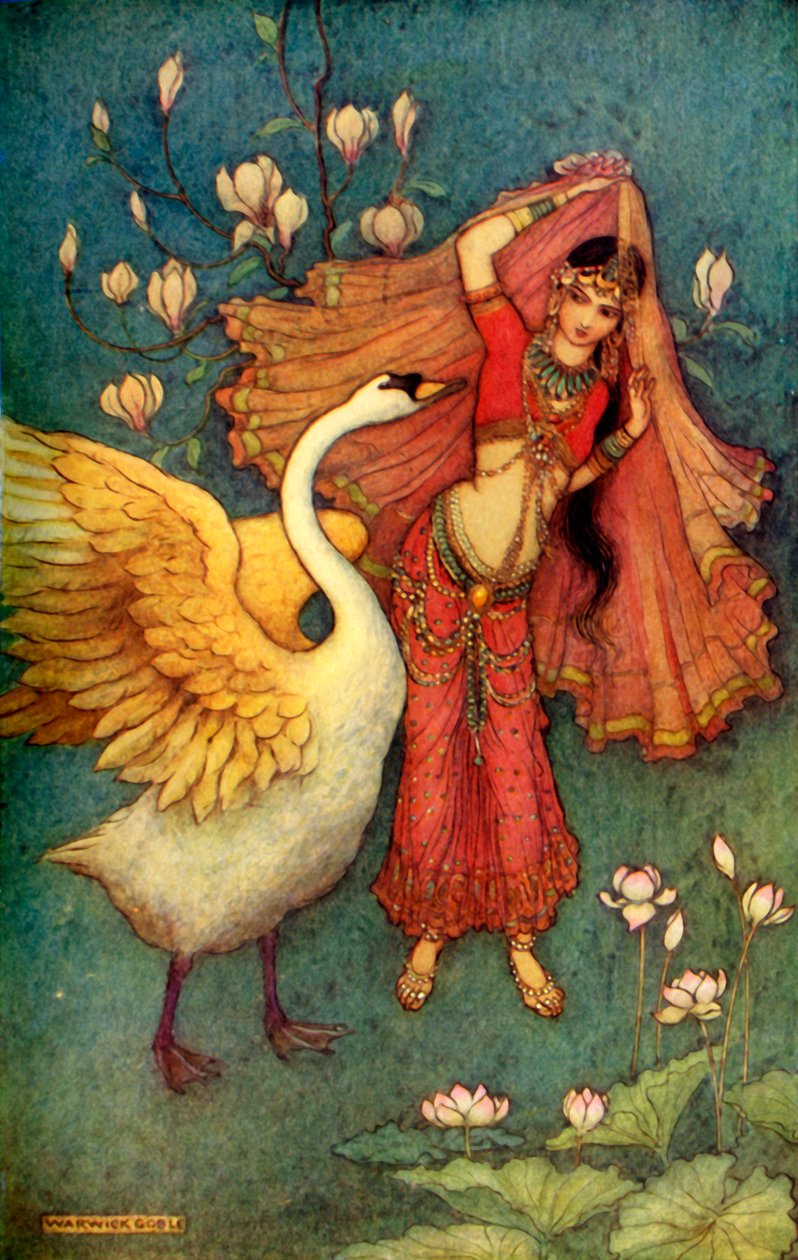 दमयंती और हंस, 1913। द्वारा वारविक गोबल
