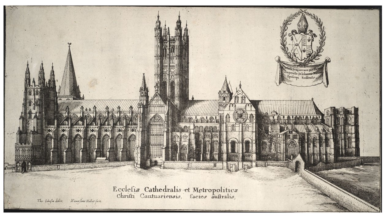 कैंटरबरी कैथेड्रल, दक्षिण की ओर द्वारा Wenceslaus Hollar