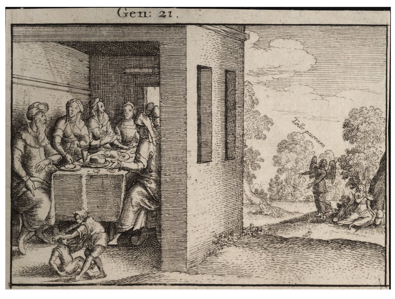 अब्राहम की दावत। राज्य १ द्वारा Wenceslaus Hollar