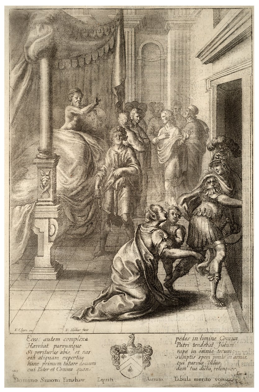 Aeneas ट्रॉय छोड़ देता है। राज्य ३ द्वारा Wenceslaus Hollar