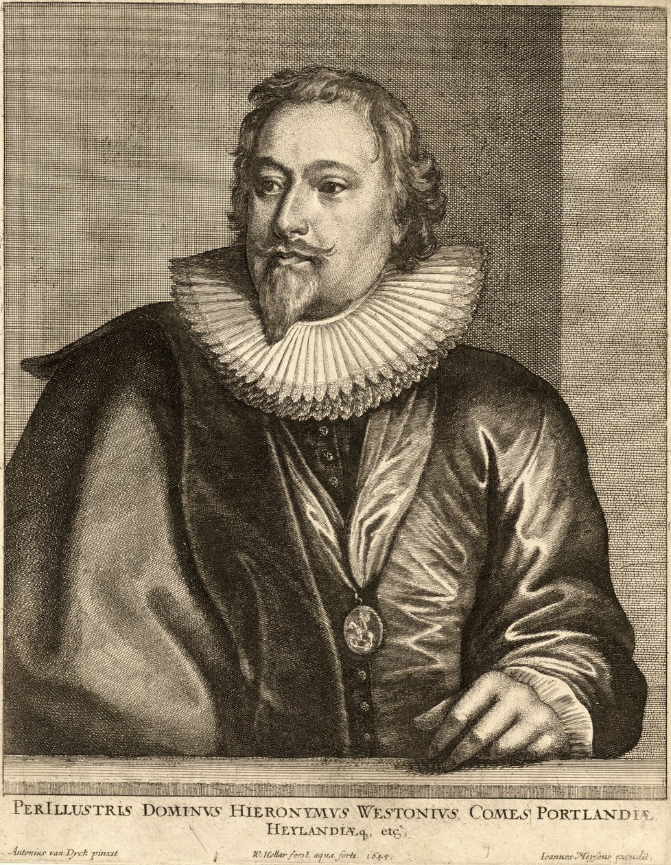 रिचर्ड वेस्टन, अर्ल ऑफ पोर्टलैंड। राज्य १ द्वारा Wenceslaus Hollar