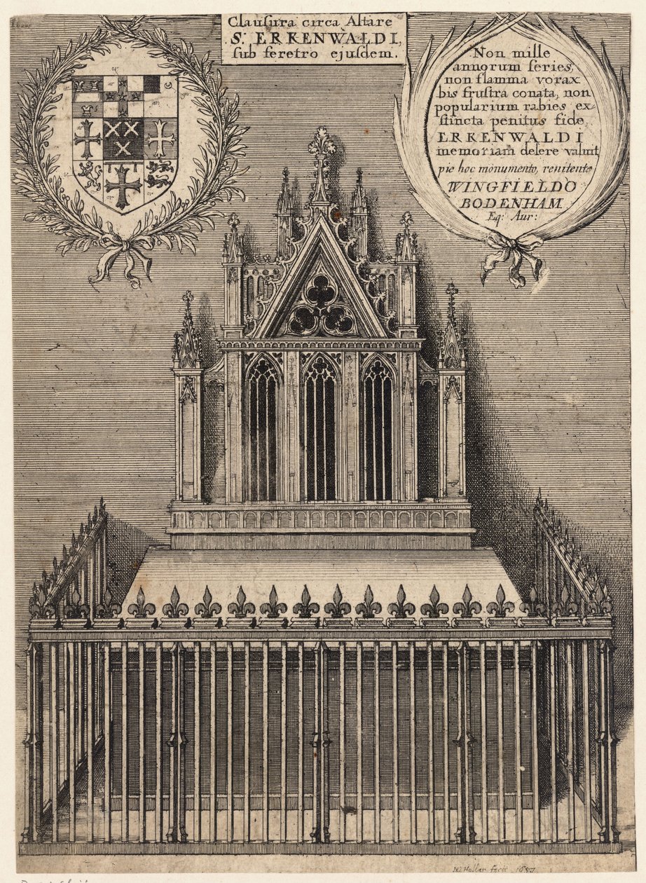 सेंट एरकेनवल्ड (स्मारक)। राज्य २ द्वारा Wenceslaus Hollar