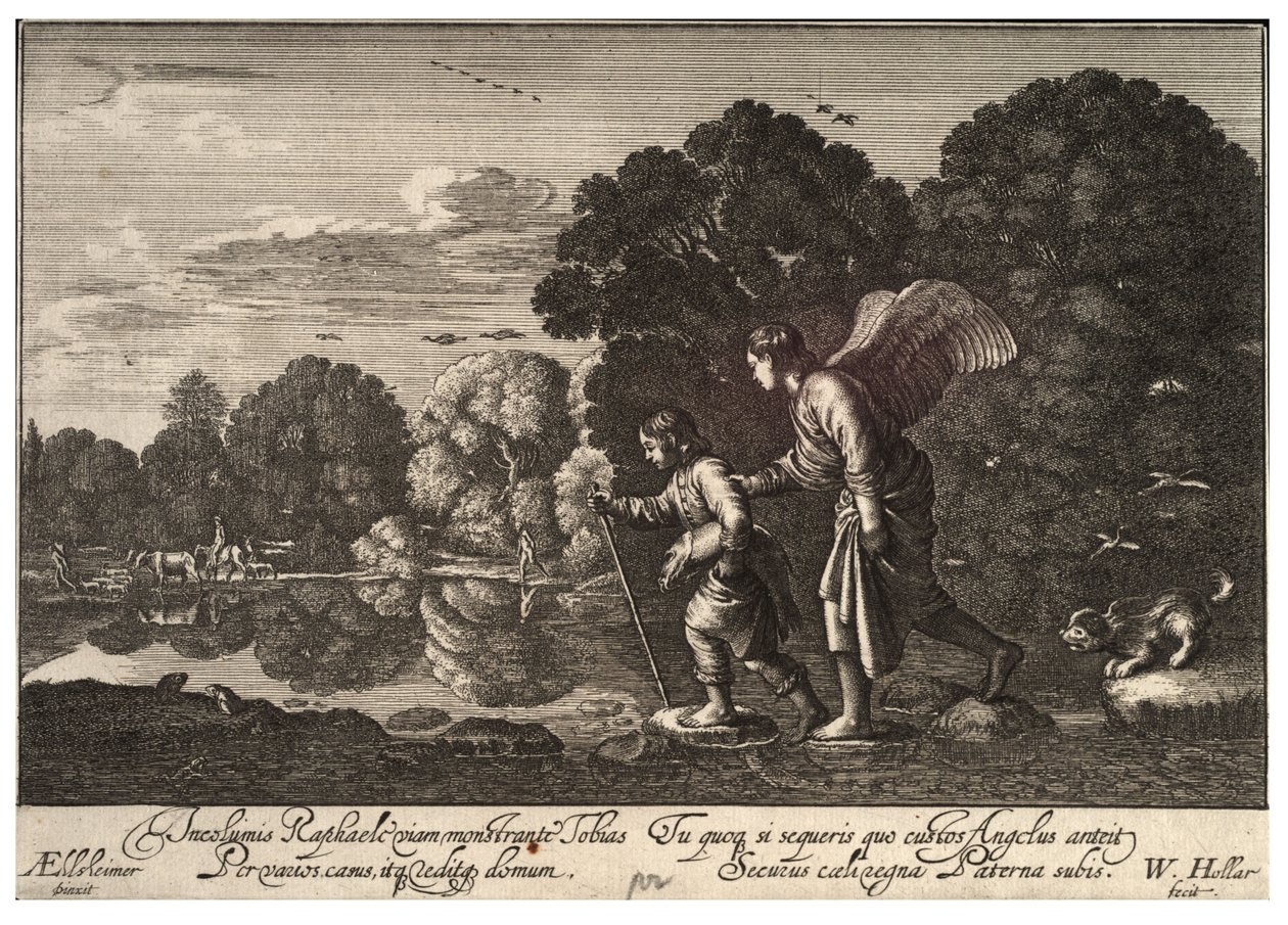 टोबियास और एंजेल। राज्य ३ द्वारा Wenceslaus Hollar
