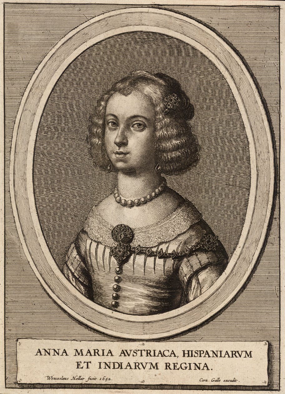 अन्ना मारिया, स्पेन की रानी द्वारा Wenceslaus Hollar