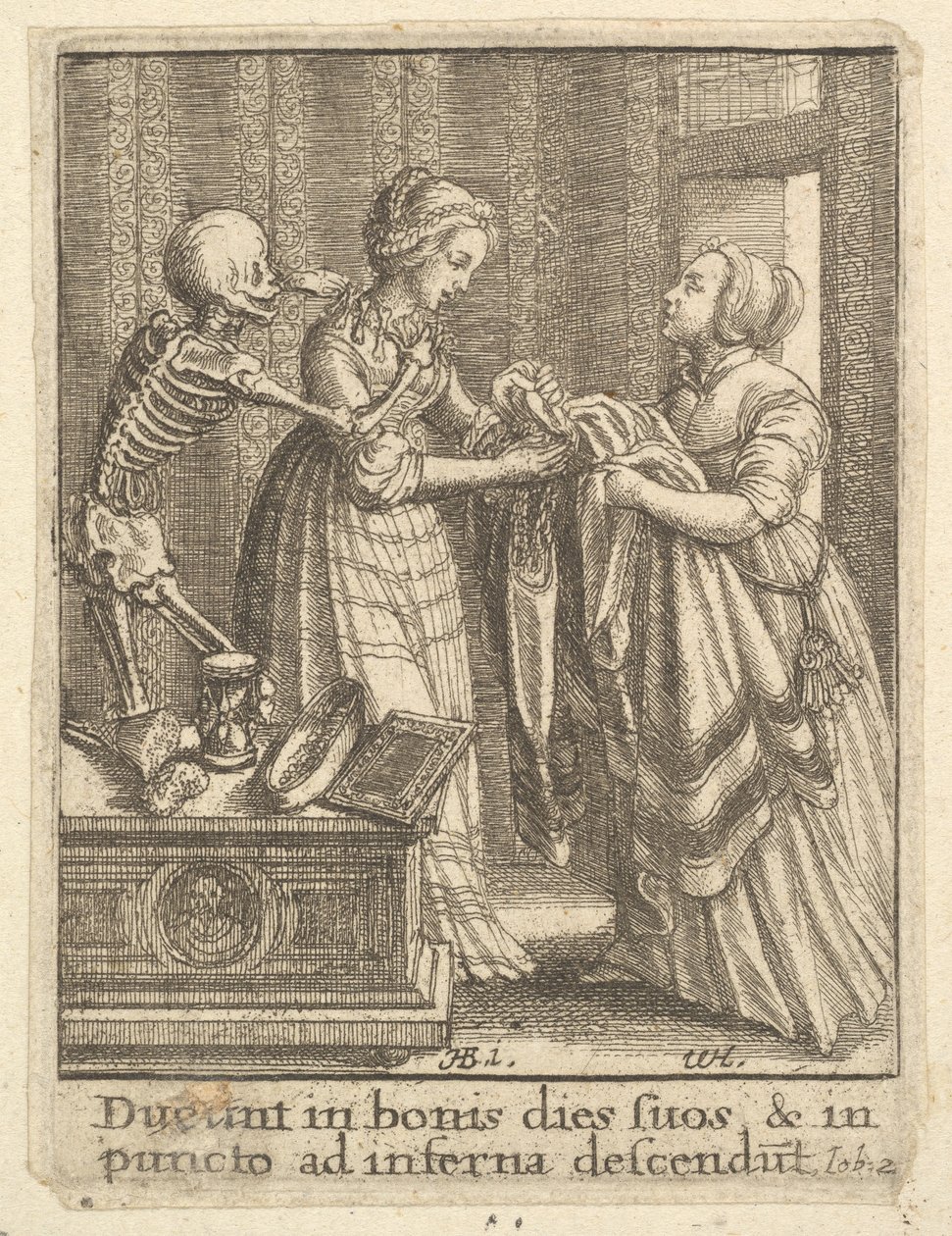 दुल्हन, 1651 के नृत्य से। द्वारा Wenceslaus Hollar