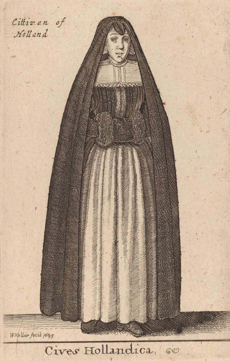 डच नागरिक, 1643। द्वारा Wenceslaus Hollar