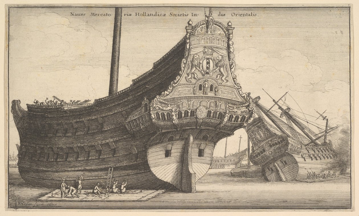 डच ईस्ट इंडीमैन, 1647। द्वारा Wenceslaus Hollar