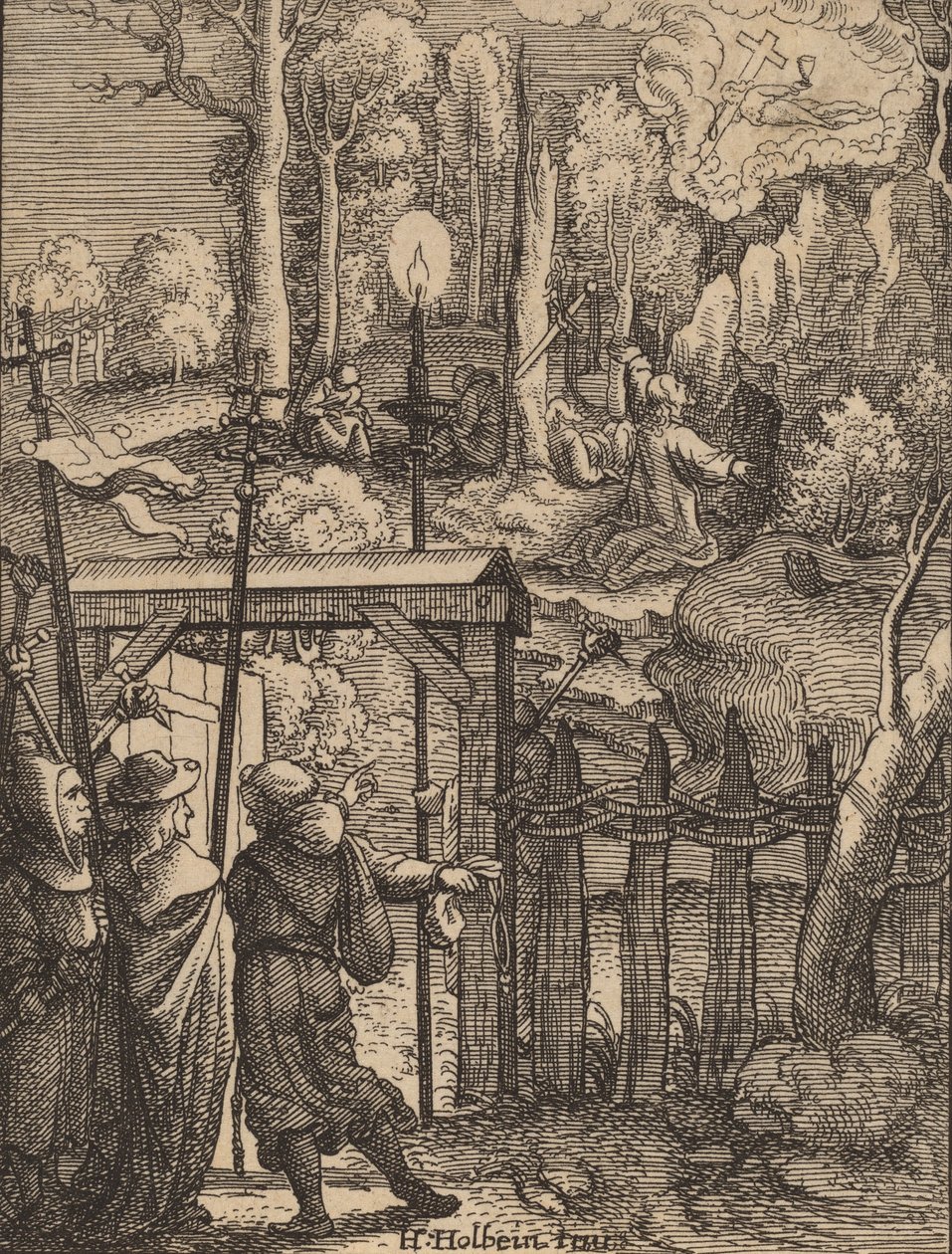 जैतून के पहाड़ पर यीशु। द्वारा Wenceslaus Hollar