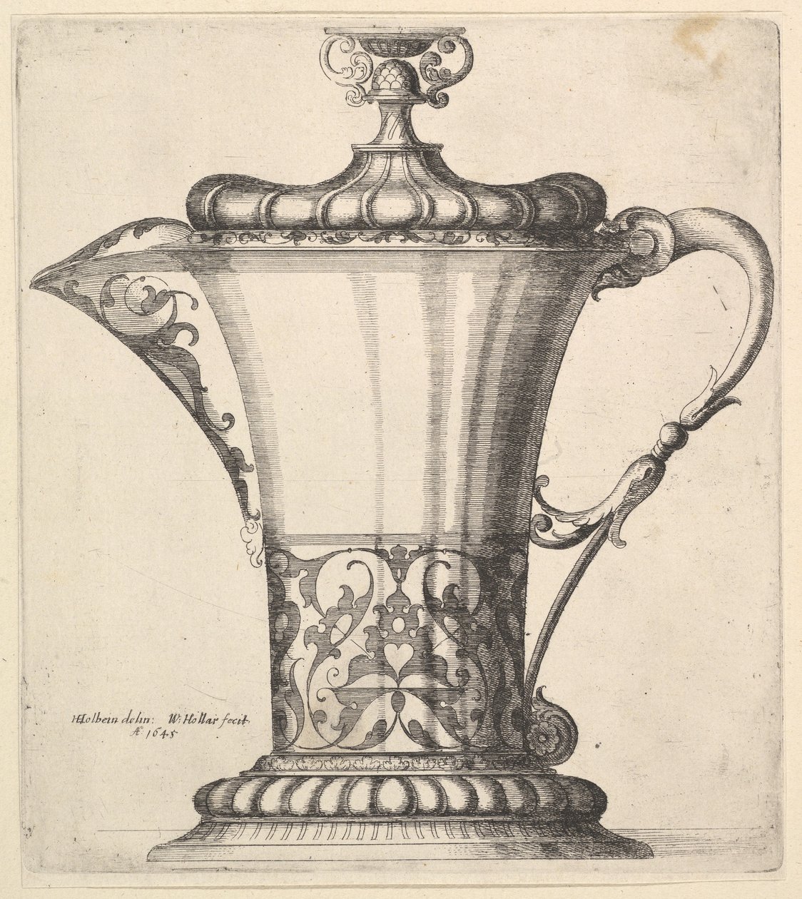 चौड़े टोंटी के साथ, 1645। द्वारा Wenceslaus Hollar