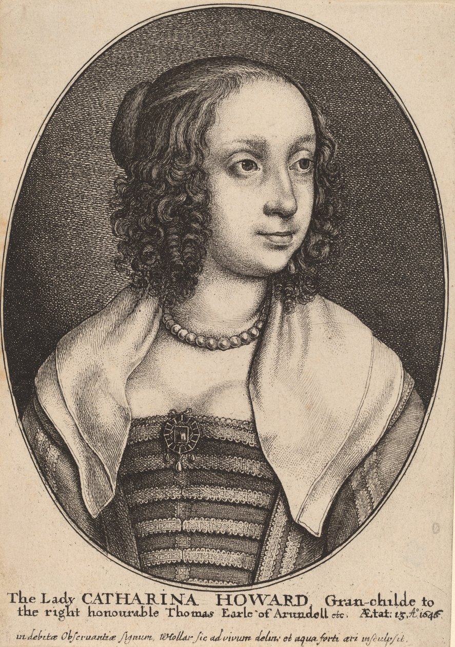लेडी कैथरीन हॉवर्ड। द्वारा Wenceslaus Hollar